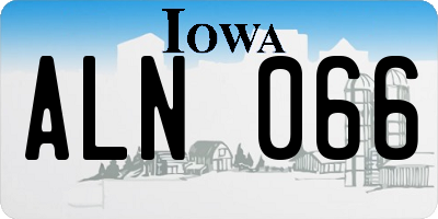 IA license plate ALN066