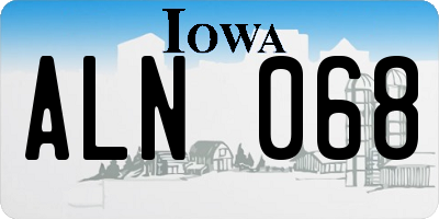 IA license plate ALN068