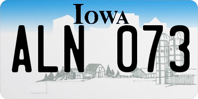 IA license plate ALN073