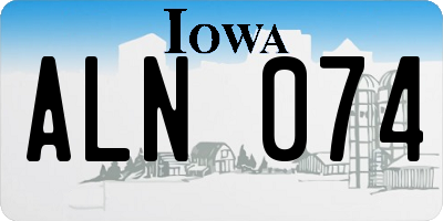 IA license plate ALN074