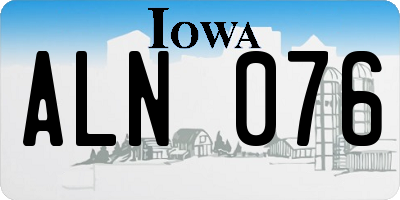 IA license plate ALN076