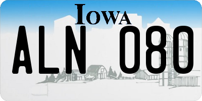 IA license plate ALN080