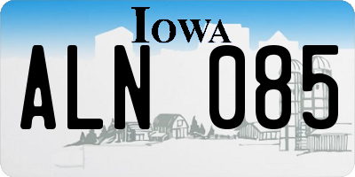 IA license plate ALN085