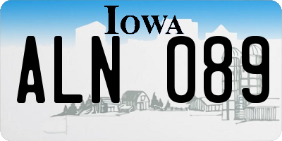IA license plate ALN089