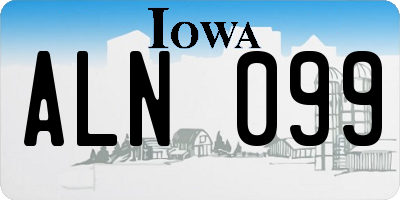 IA license plate ALN099
