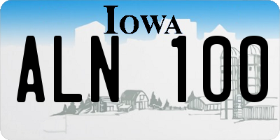 IA license plate ALN100