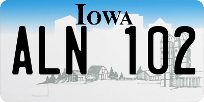IA license plate ALN102