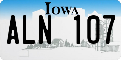IA license plate ALN107