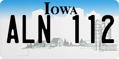 IA license plate ALN112