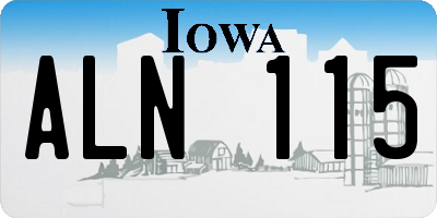 IA license plate ALN115