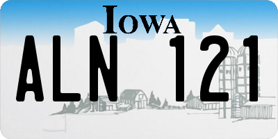 IA license plate ALN121