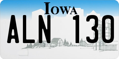 IA license plate ALN130