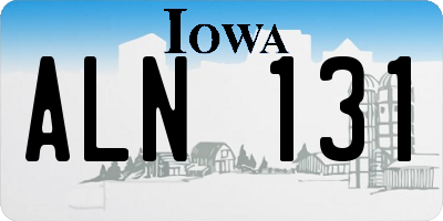 IA license plate ALN131
