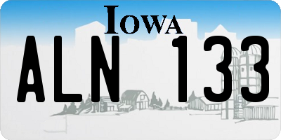 IA license plate ALN133