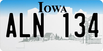 IA license plate ALN134