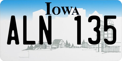 IA license plate ALN135