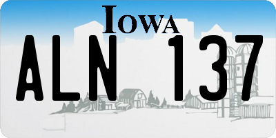 IA license plate ALN137