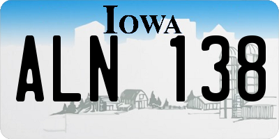 IA license plate ALN138