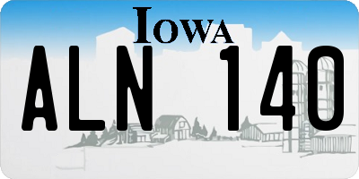 IA license plate ALN140