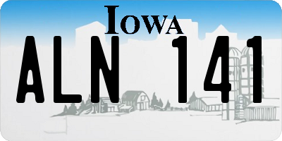 IA license plate ALN141