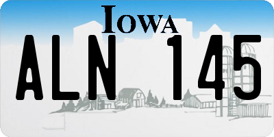 IA license plate ALN145