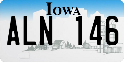 IA license plate ALN146