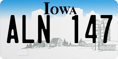IA license plate ALN147