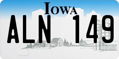 IA license plate ALN149