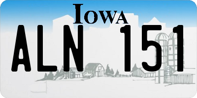 IA license plate ALN151
