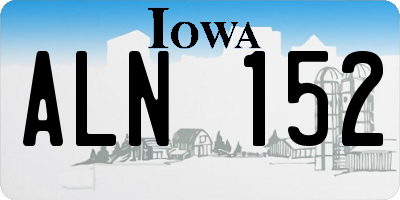 IA license plate ALN152