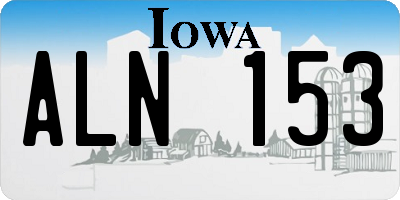 IA license plate ALN153