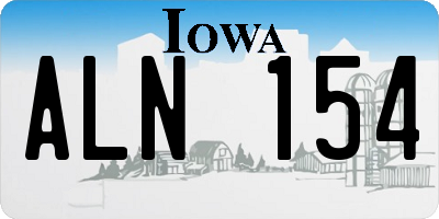 IA license plate ALN154