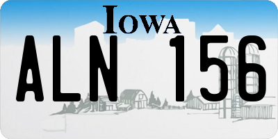 IA license plate ALN156