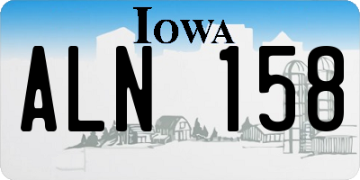 IA license plate ALN158