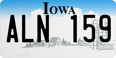 IA license plate ALN159