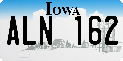 IA license plate ALN162