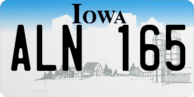 IA license plate ALN165