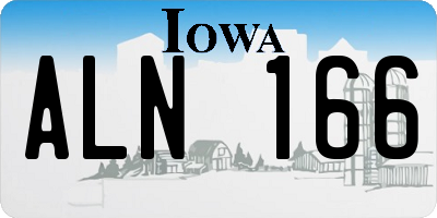 IA license plate ALN166