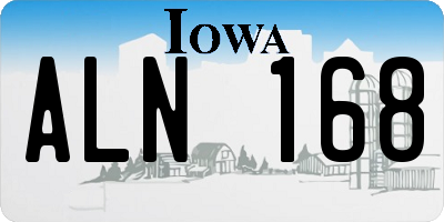 IA license plate ALN168