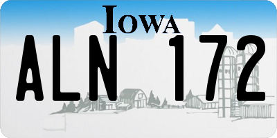 IA license plate ALN172