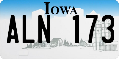 IA license plate ALN173