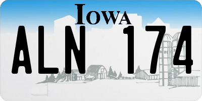IA license plate ALN174