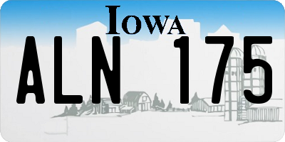 IA license plate ALN175