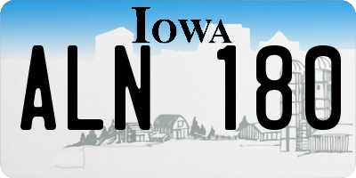 IA license plate ALN180