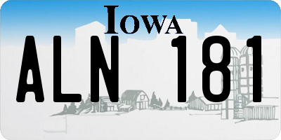 IA license plate ALN181