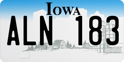 IA license plate ALN183