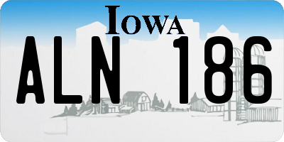IA license plate ALN186