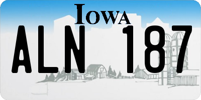 IA license plate ALN187