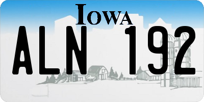 IA license plate ALN192