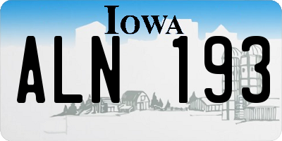 IA license plate ALN193